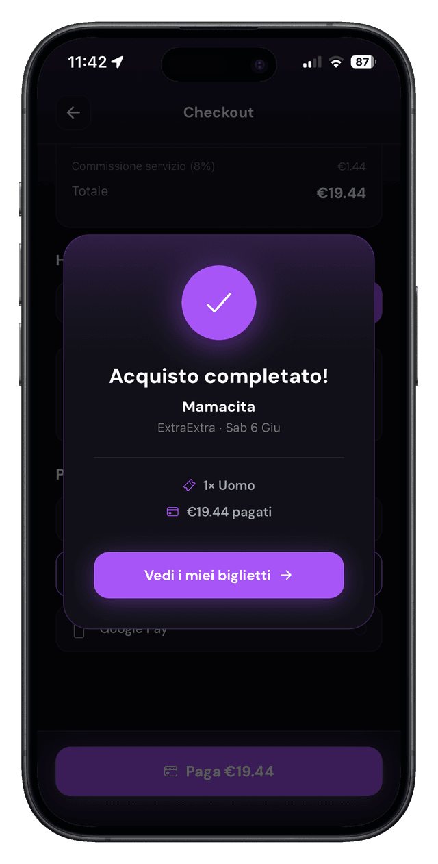 Schermata checkout MyNox